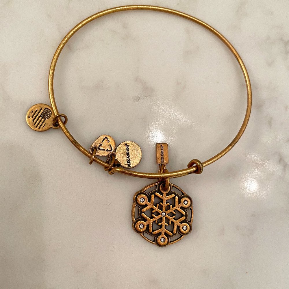 Alex and Ani Snowflake Gold Bracelet